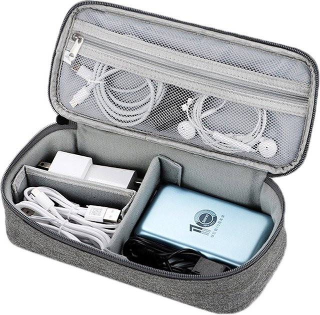 JETTING Elektronische digitale USB-Aufbewahrungstasche für Kabel und Ladegeräte, tragbare Reise-Zubehörtasche, Farbe: Pink - Bild 1