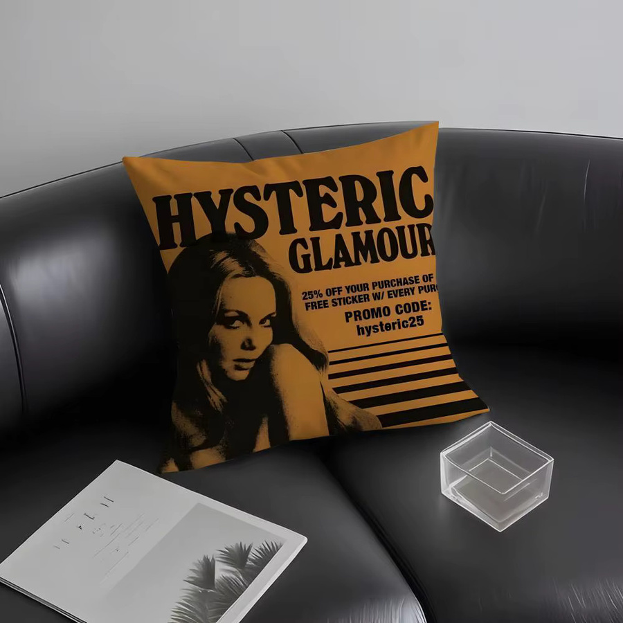 H-Hysteric GlamourR Kissenbezug mit Grafikdesign in Schwarz und Orange, quadratisch, Breite: 30 cm, Höhe: 30 cm - Bild 3