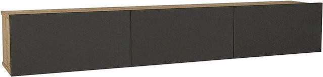 Vente-unique TV-Hängeschrank Vikila Modern in Anthrazitgrau und Natur, Breite: 180 cm, Tiefe: 29,5 cm, Höhe: 29,5 cm - Bild 1
