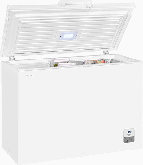 Exquisit GT250-HE-010E Gefriertruhe in Weiss mit Super Freezing und LED-Innenbeleuchtung - Bild 1