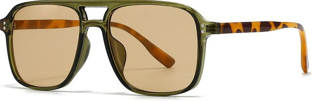 LAO YE HUI Sonnenbrille, quadratisch, Vollrand, Kunststoff, grün, Unisex - Bild 1