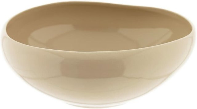 Almina Wave Biscuit Servier- und Salatschale aus Porzellan in Beige, B/T/H: 23 x 8 x 8 cm - Bild 1