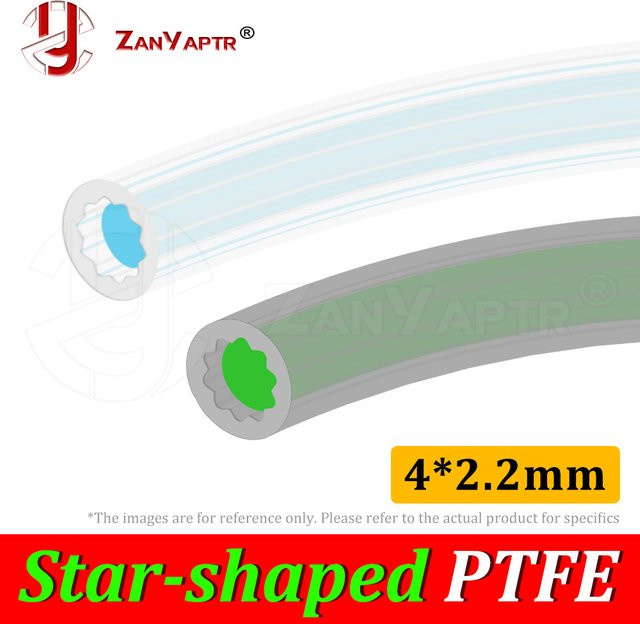ZANYAPTR Sternförmiges PTFE-Rohr für 3D-Drucker, transparent, ID 2,2 mm, AD 4 mm, kompatibel mit Bambulab AMS und Creality, für 1,75 mm Filament - Bild 1