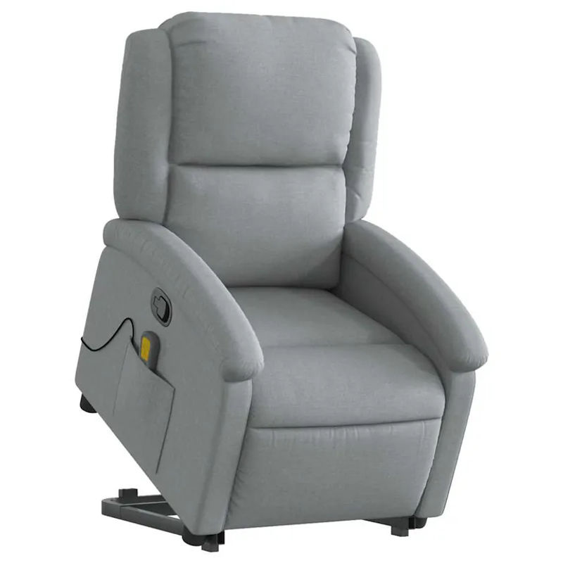 Vidaxl Relaxsessel Aufstehhilfe Massagesessel verstellbar in Grau aus Stoff - Bild 7