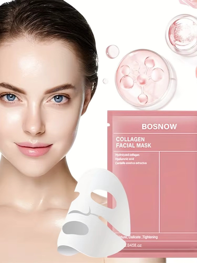 Bosnow Bio-Kollagen-Maske, Gesicht, Trockene Haut, Unisex - Bild 5