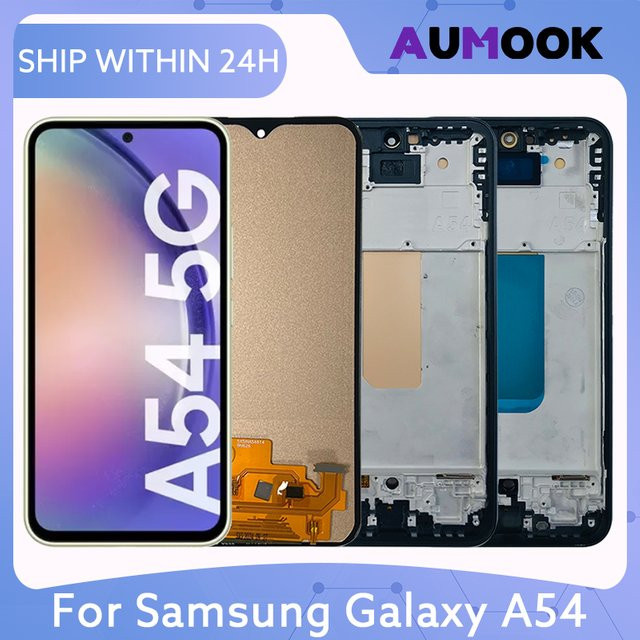 Samsung Amoled LCD Display mit Rahmen für Galaxy A54 5G A546 in Schwarz - Bild 1