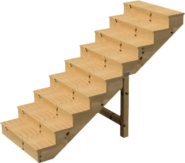 Vinuovo Holztreppe mit 9 Stufen und Setzstufen in Grün - Bild 1