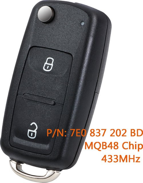 KEYECU Smart Remote Key Fob 433 MHz MQB48 Chip für Volkswagen VW Amarok Transporter T6, Farbe: Schwarz - Bild 1