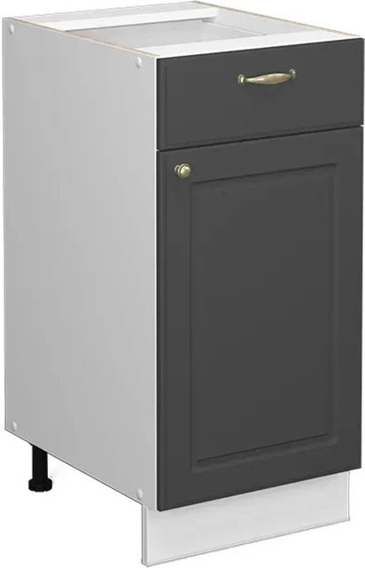 Vicco Küchenunterschrank Fame-Line Landhaus Weiß Anthrazit Gold Breite: 40 cm - Bild 2