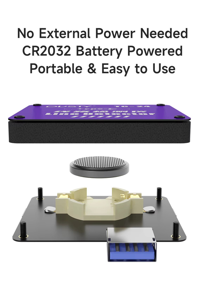 DUSTY TC-24 Typ-C-Kabeltester für Schnellladekabel, 24-polig, batteriebetrieben mit CR2032, Kontinuitätsprüfer für die Telefonreparatur, Farbe: Purple - Bild 4