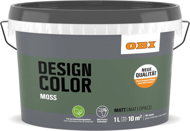 OBI Design Color 1 Dispersionfarbe Mossgrün auf Wasserbasis - Bild 1