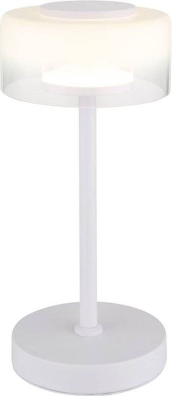 GLOBO Tischleuchte in Weiß aus Metall und Glas mit modernem Design, Höhe: 32,5 cm, Durchmesser: 15 cm - Bild 2
