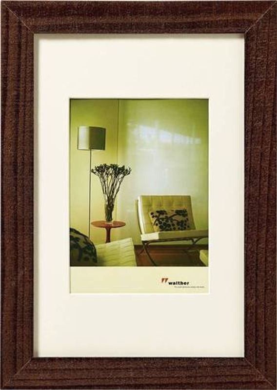 Walther Design Bilderwechselrahmen HO318N aus Holz in Nussbaum mit Passepartout, Format: 13 x 18 cm - Bild 1