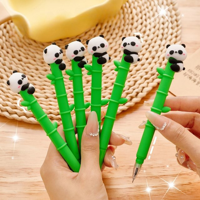 Panda Bambus Gelstift in Grün für Studenten und kreatives Schreiben - Bild 1