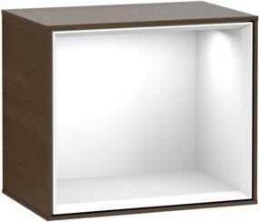 V&B Regalmodul Finion Wandbeleuchtung mit integriertem LED-Licht, Walnuss Furnier und Weiß, B/H/T: 41,8 x 35,6 x 27 cm - Bild 1