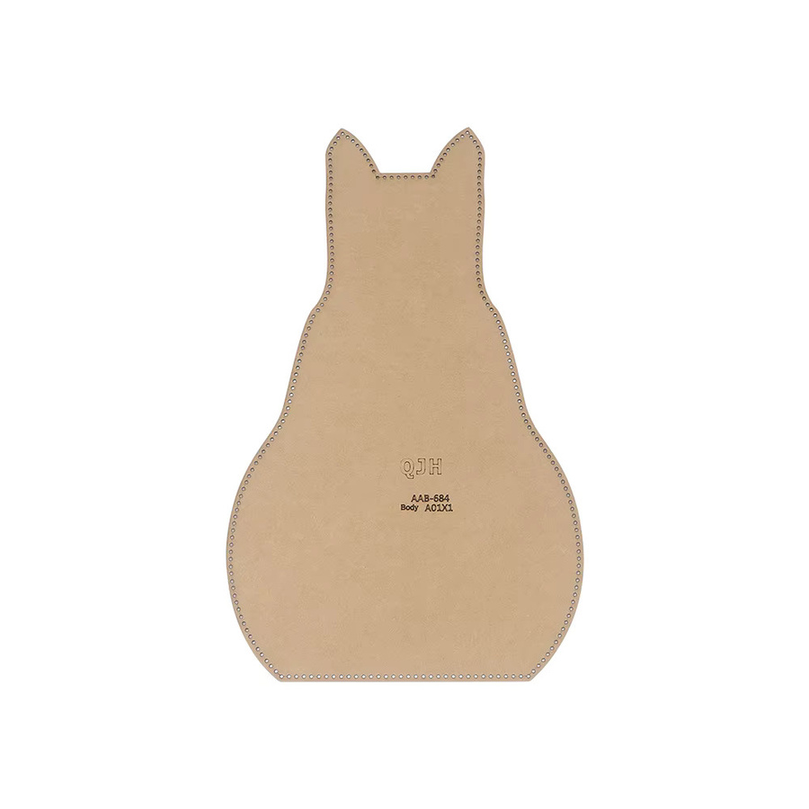 QJH Kraftpapier-Schablonen Set in Beige zur Herstellung von katzenförmigen Brusttaschen und Ledertaschen mit Reißverschluss - Bild 2