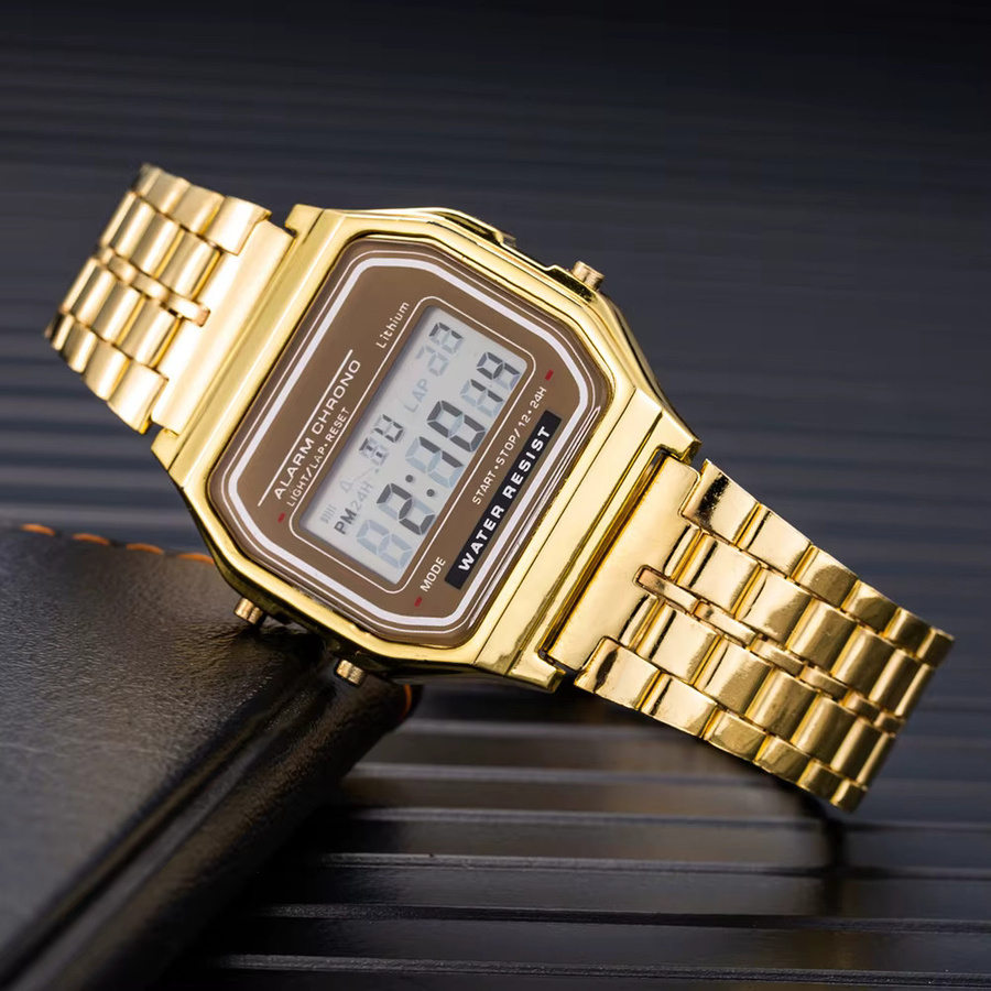 RUNERR Digitaluhr, Edelstahl, Schwarz, Roségold, Gold, Herren - Bild 2