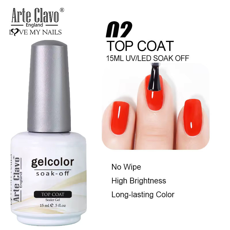Arte Clavo Top Gel Polish, Transparente, 15 ml, Glänzend - Bild 1