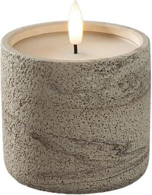 Konstsmide LED-Kerze in Betonoptik für Innen, Beige, Durchmesser: 8,8 cm, Höhe: 8,0 cm