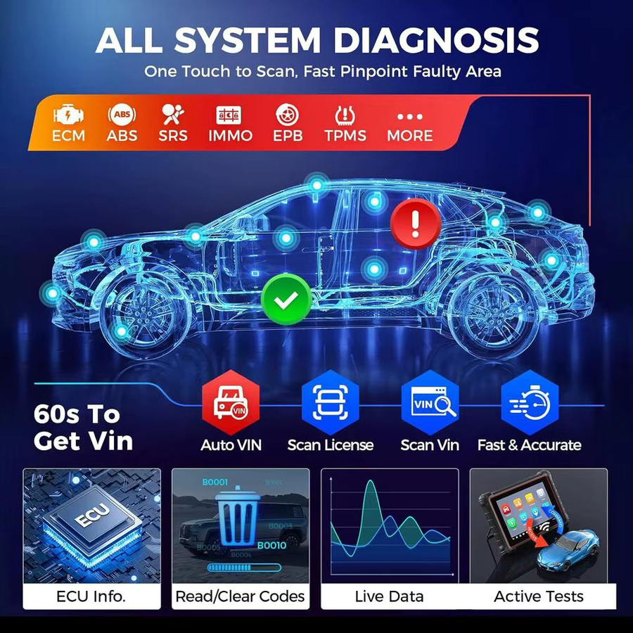 Autel MaxiCheck MK900 OBD2-Scanner in Schwarz mit bidirektionaler Steuerung und umfassenden Systemdiagnosetools inklusive DoIP und CAN-Upgrade - Bild 3