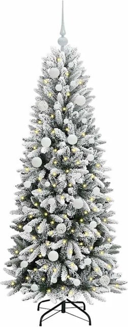 vidaXL Künstlicher Weihnachtsbaum in Grün mit 150 warmweißen LEDs, verstellbar, B/T/H: 63 x 63 x 150 cm - Bild 1