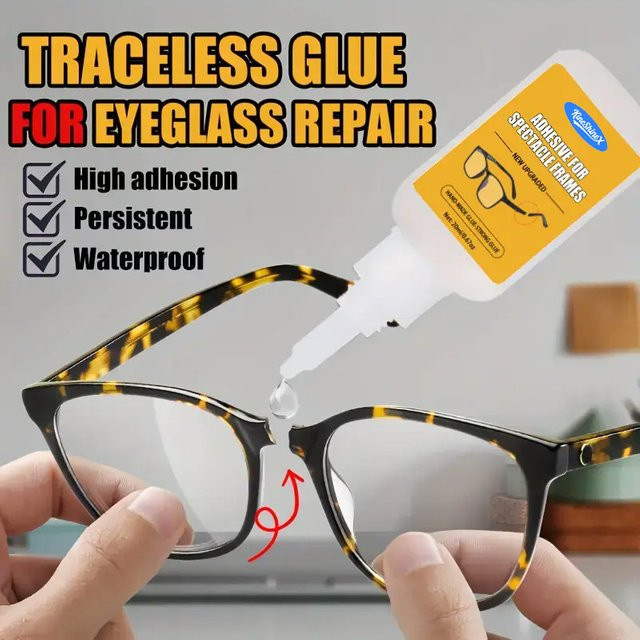 Mehrzweck-Brillenreparaturset mit transparentem Kleber für Brillenrahmen, Linsen und DIY-Bastelarbeiten - Bild 1