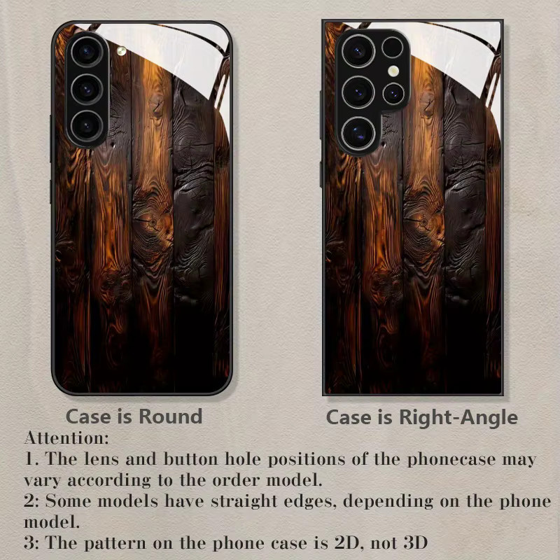 Strukturierte Glas-Handyhülle für Samsung Galaxy S26 S25 S24 S23 S22 S20 FE Ultra Plus in Braun und Schwarz mit bedrucktem Design und Sturzschutz - Bild 3
