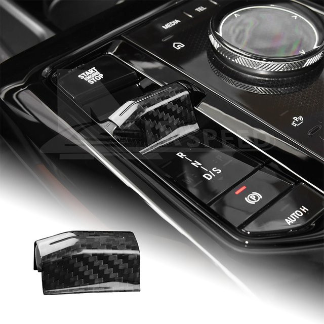 AIRSPEED Echt Carbon Schaltknauf Trim für BMW X3 G45 M3 G80 iX i20 i5 G60 5er Serie in Schwarz - Bild 1