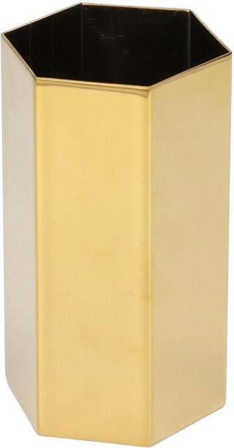 Sechseckiger Stifthalter von OutsideWorld aus Edelstahl in Gold und Beige - Bild 1