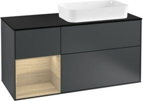 V&B Waschtischunterschrank Finion in Mattblau lackiert, Breite: 120 cm, Tiefe: 50,1 cm, Höhe: 50,1 cm - Bild 1