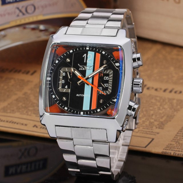 JARAGAR Armbanduhr, Automatik, Edelstahl, Weiß, Herren, Vintage - Bild 1