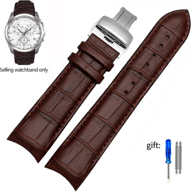 Uhrenarmband Leder, gebogenes Ende, Herrenarmband, 23mm - Bild 1