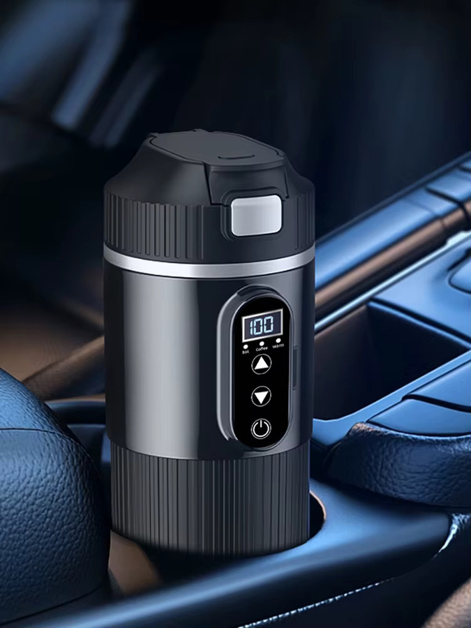 E-ACE Auto-Heizbecher aus Edelstahl in Silber, 500 ml Wasserkocher für 12/24V mit Trockenkochschutz für Kaffee, Tee und Instantnudeln - Bild 6
