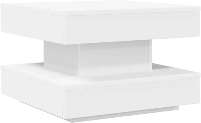 vidaXL Couchtisch modern mit drehbarer Platte in Weiß, B/T/H: 50 x 50 x 34,5 cm - Bild 1