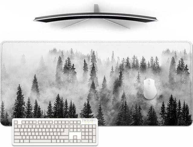 TWTOWO Gaming Mauspad Grauer Wald XXL aus Naturkautschuk - Bild 1