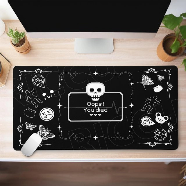 Riccu Gaming-Mauspad E-Sports Skull in Schwarz - Bild 1