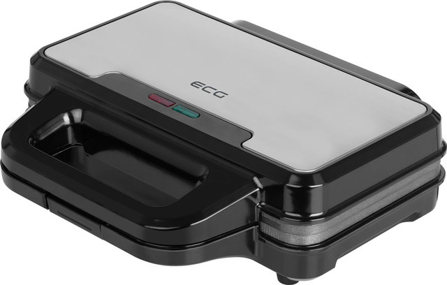 ECG Sandwichmaker S 2120 Grande in Schwarz und Silber mit Edelstahlgehäuse und Kabelaufbewahrung - Bild 1