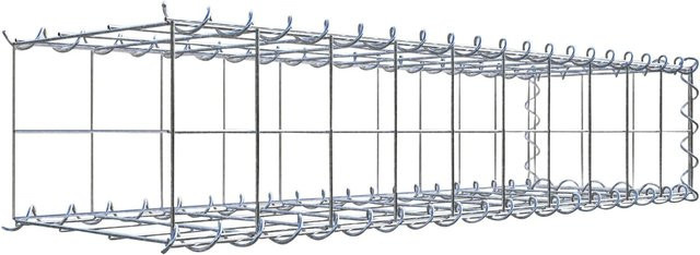 Gabiona Anbaukorb Typ 2 aus Stahl in Silbergrau, B/T/H: 100 x 20 x 30 cm, Maschenweite 10 x 10 cm - Bild 1