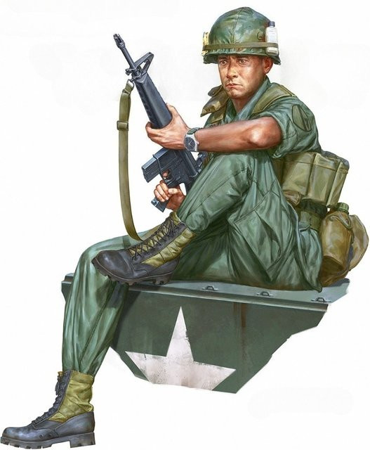 JIJIE Modellbausatz US-Armee Infanterie, Vietnamkrieg, Maßstab 1:16, Harz - Bild 1