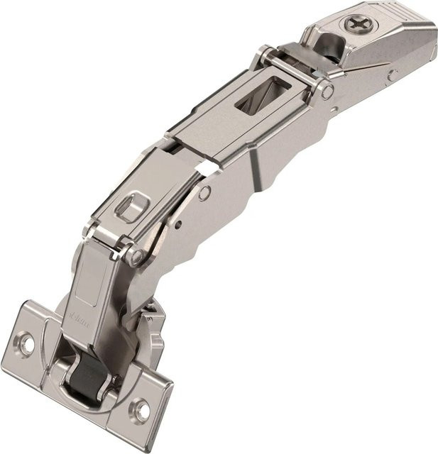 Blum Clip Top Scharnier 165 Grad Gerade mit Feder und Schrauben, Nickelplattiert, Silber - Bild 1