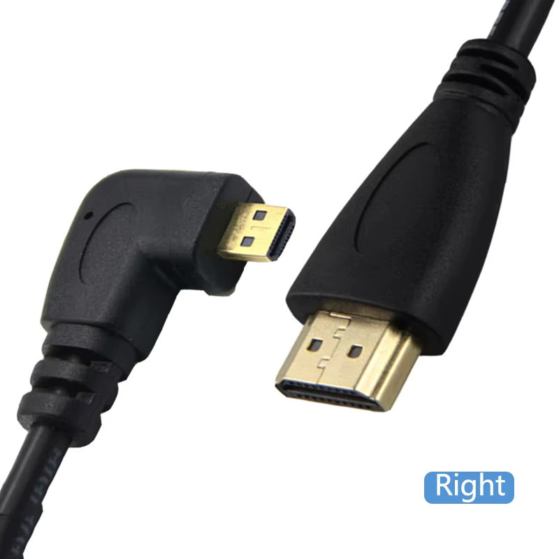 BSN Micro HDMI Kabel HDMI 1.4 auf HDTV, 1080p, 90 Grad Winkel, Schwarz - Bild 2