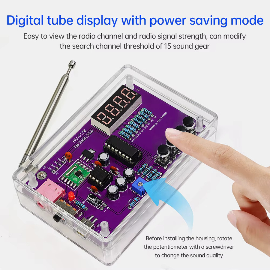 DIY FM Radio Elektronik-Bausatz mit digitalem Display und einstellbarer Frequenz 87-108 MHz RDA5807 Lötsatz - Bild 2
