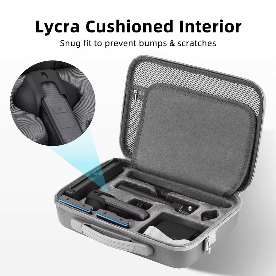 Flymile Tragetasche für Insta360 X5 Kamera-Organizer, graue PU-Hülle als kratzfeste Reisetasche und Schutzzubehör - Bild 3
