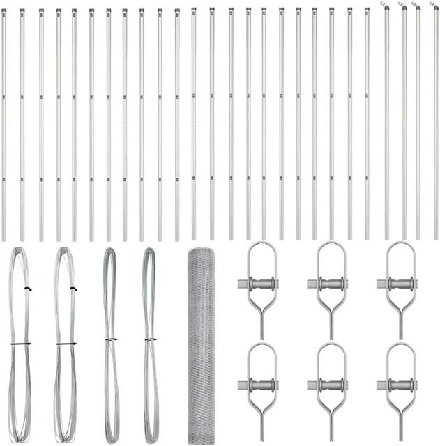 vidaXL Zaunpfosten aus Stahl in Silber, Höhe: 1,4 m, Breite: 50 cm - Bild 1