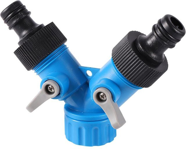 Adhere To Fly Y-förmiger Schnellanschluss mit 1/2 Zoll Innengewinde als Shunt-Ventil und Wasserverteiler in Blau - Bild 1