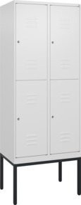 C+P Doppelstock-Spind Classic PLUS mit 2 Abteilen und Zylinderschloss in Verkehrsweiß, H x B x T: 212 x 80 x 50 cm - Bild 1