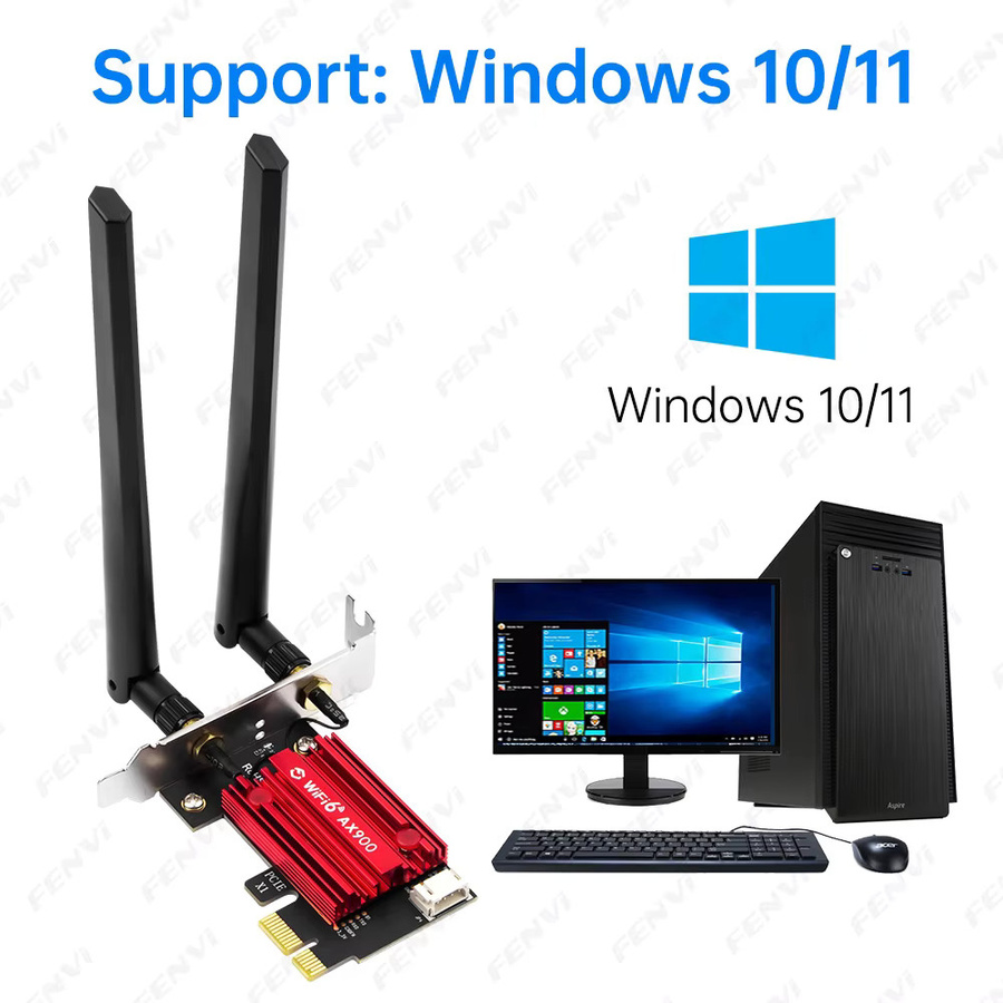 Fenvi WiFi 6 AX900 PCIe-Netzwerkkarte mit Bluetooth 5.4, Dualband 2,4 GHz/5 GHz, 900 Mbit/s, Low Profile Bracket für Windows 10/11 - Bild 3