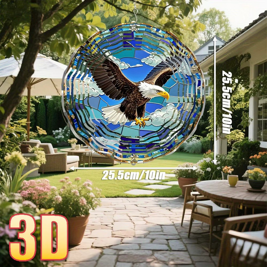 CIFBUY Adler 3D Hängedekoration in Hellgrau mit 360 Grad drehbarem Haken, Windspiel für dein Zimmer, Höhe: 25,5 cm - Bild 4