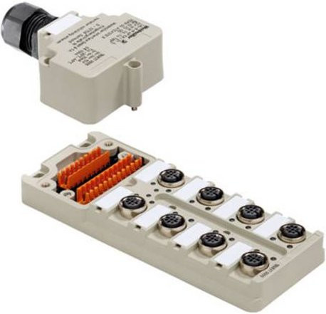 Weidmüller SAI-8-M 4P EXI Z1 OL 1894380000 Sensor/Aktorbox passiv, M12-Verteiler mit Metallgewinde, Grau - Bild 1