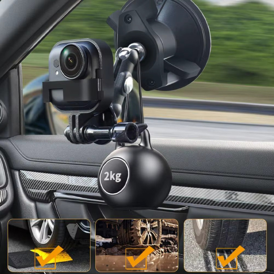 Shadow Stone Kamera-Befestigungshalterung für Insta360 Go mit Auto-Saugnapf in Schwarz - Bild 2